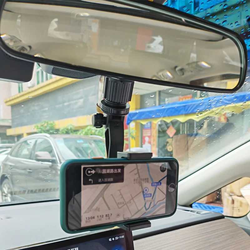 휴대 전화 마운트 홀더 전화 자동차 홀더 360도 회전 스탠드 미러 거울 GPS 내비게이션 자동 전화 보유기 다기능 전화 소지자 Y240423