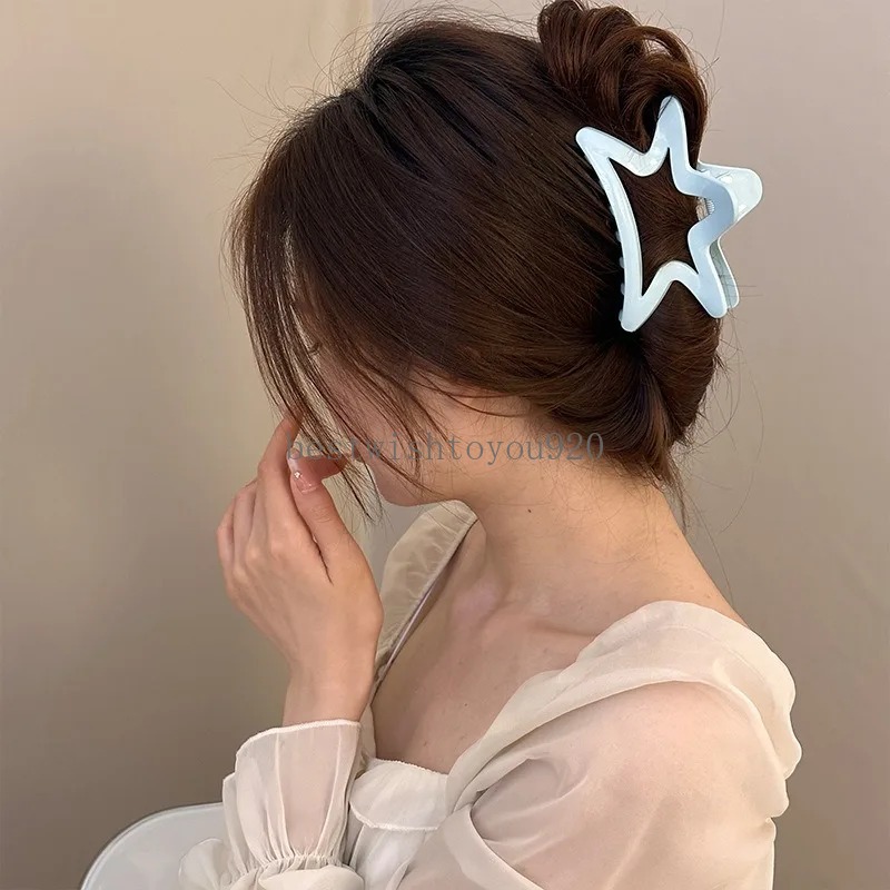 Clip di squalo Girls Blue Colore Starfish Gioometrica a stella Clip capelli coreano Tesinaggio capelli Accessori capelli femmine Accessori capelli Claw