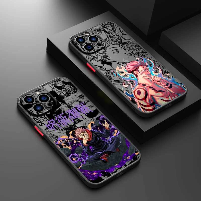 Bumpers de téléphone portable Jujutsu kaisen mignon pour iPhone 15 14 13 12 Mini 11 xs xr x 8 7 Pro Max plus