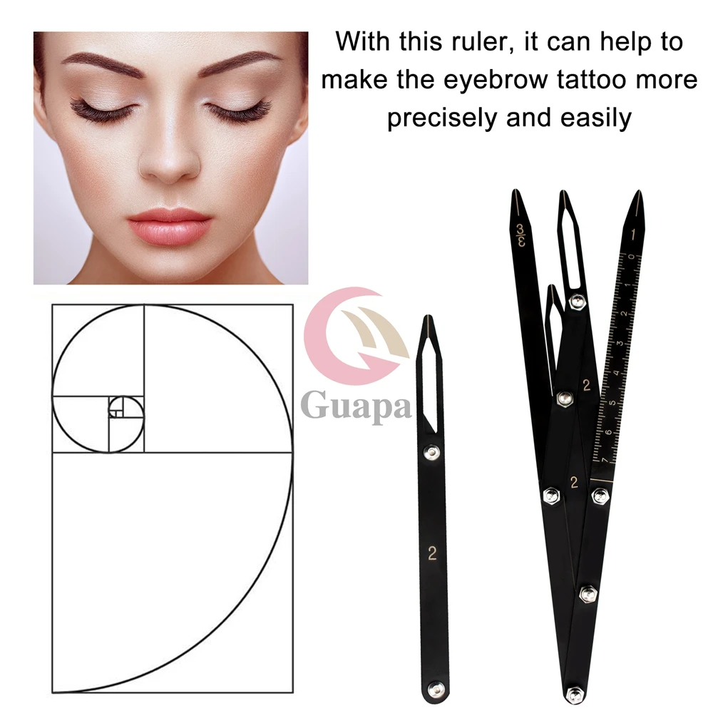 Blade Quality Stainless Steel Golden Ratio Calipers Microblading Permanent Makeup Eyebrow Measure Tool Mean Golden Eyebrow Divider