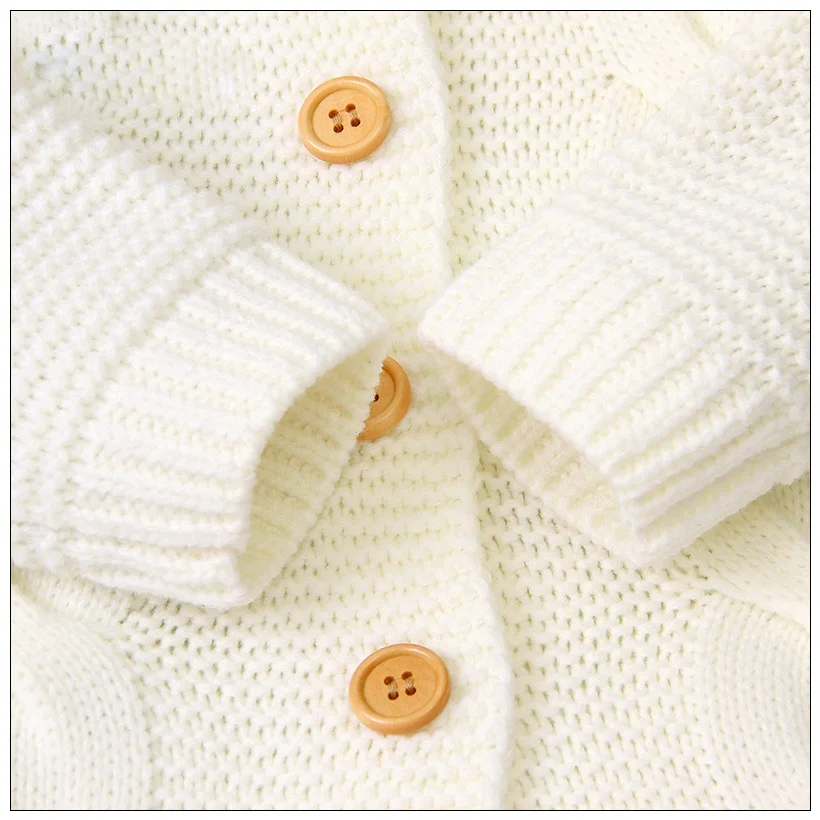 Sweaters Baby Newborn Sweater Soild Long Sleeve Winter Autumn Wool Warm Romper 024 Months Infant Boy Girl Outfits Knitted Hooded Clothes