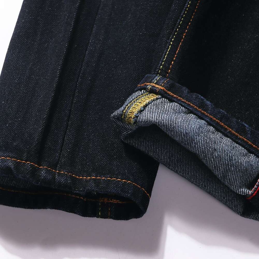 Nouvelle marque molingfu dieu jambe droite avec broderie à la mode, ajustement slim imprimé, ajustement en vrac pour les petits pants de denim m 823170