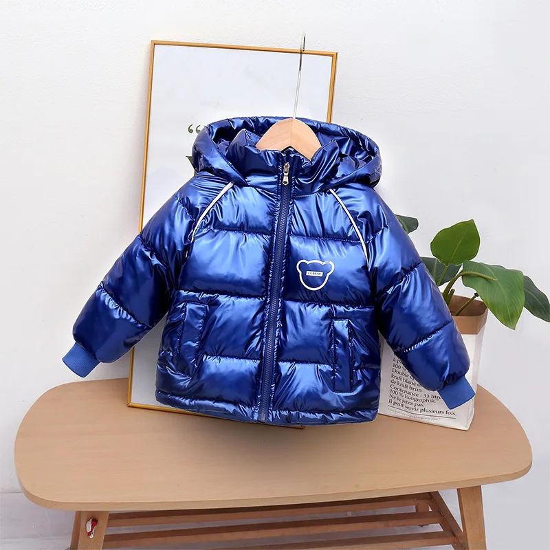 Coats Baby Autumn and Winter New Children's End Boys and Girls Waterproof, jasna przestrzeń, zagęszczona ciepłe kaptura dzieci j