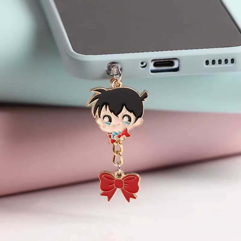 Telefone celular Anti-poeira Gadgets Conan Anime Dust Plug Charm Kawaii Tipo C Porta de carregamento para iPhone 3,5mm MONEGO DE ENERGIENTE TOLE