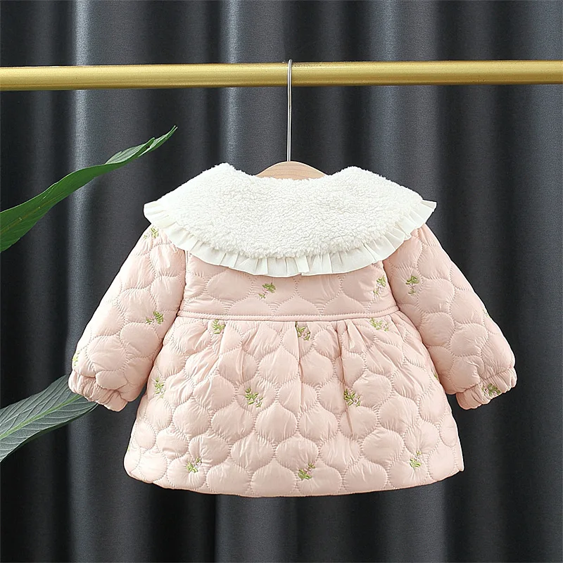 Coats Winter Newborn Baby Girl Clothes Print Thick Warm Outerwear for Girls Baby Clothing Cotton Christmas Sweet Princess Baby Coats