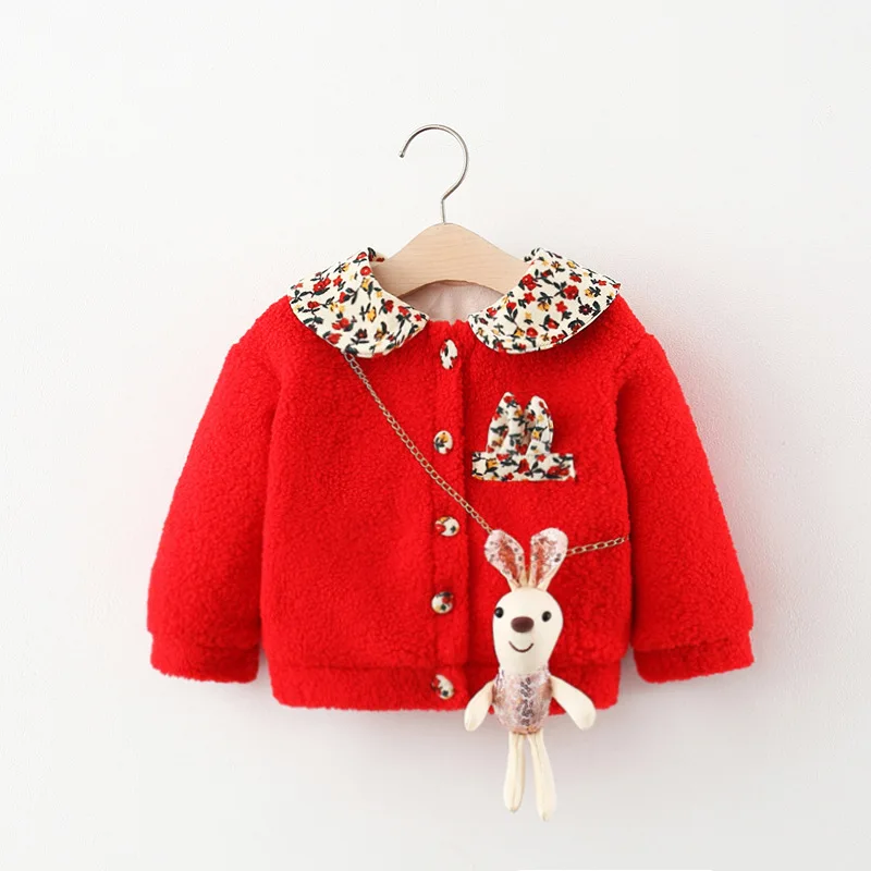 Coats Winter newborn baby girl clothes outfit lamb wool outerwear for toddler girls baby cloth 1 year birthday Christmas cotton coats