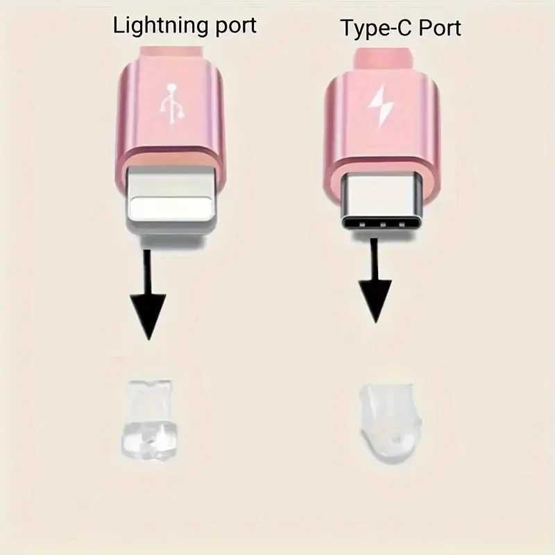 Gadget antidust del telefono cellulare Tappo di polvere di polvere/porta di ricarica Pendente decorativo/Adatto iPhone/Type-C/Plug Plug Love Rose Y240423