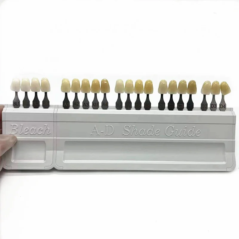 Model Tooth Guide Dental Plate Shade Chart Board Color Comparator 20/29 Färger Tänkar Vit blekning Tandplatta Tandblekning