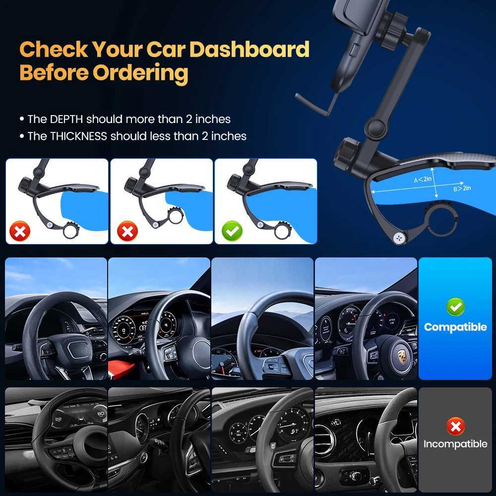 Mobiele telefoon houders houders topk auto telefoonhouder staan universeel dashboard autoclip mount gps bracket auto mobiele telefoon ondersteuning in auto voor iPhone Samsun Y240423