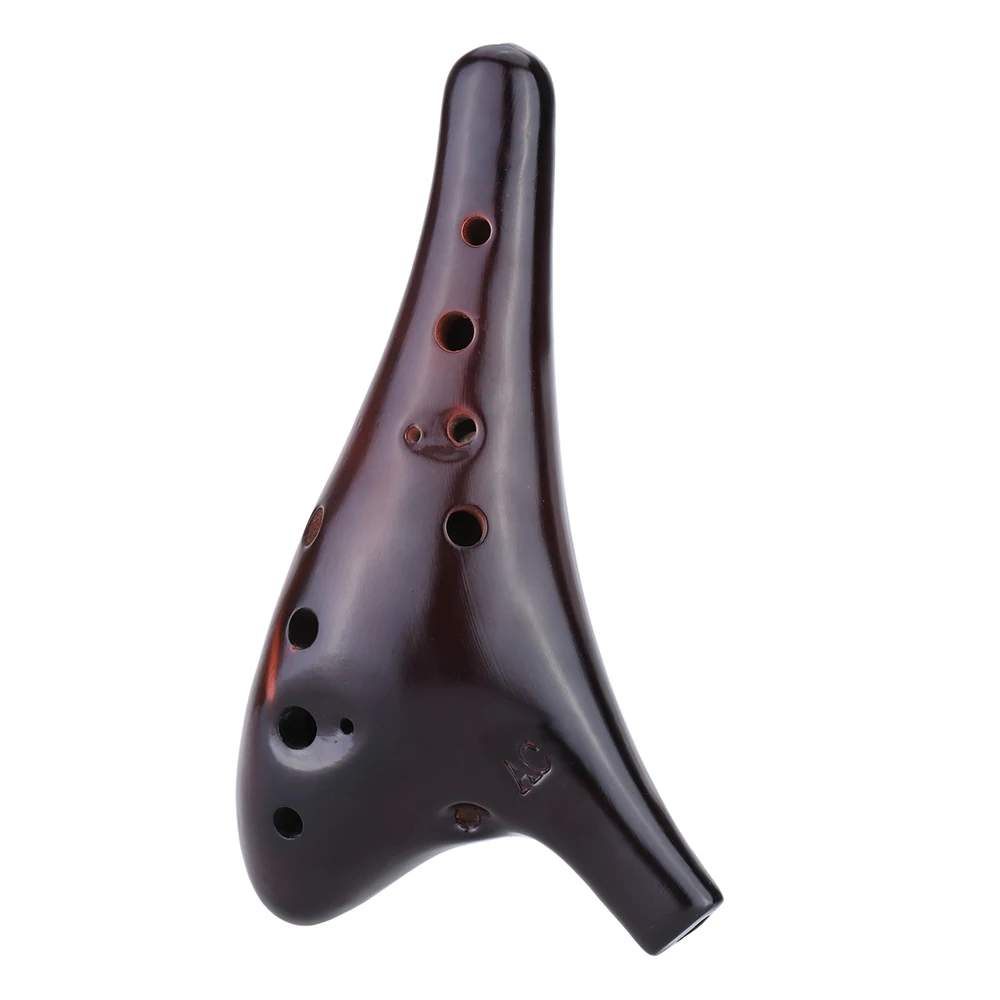 Instrument 12 trous Céramic Ocarina Flute alto C Smoked Burn Submarine Style Musical Instrument avec musique pour la musique Begingner