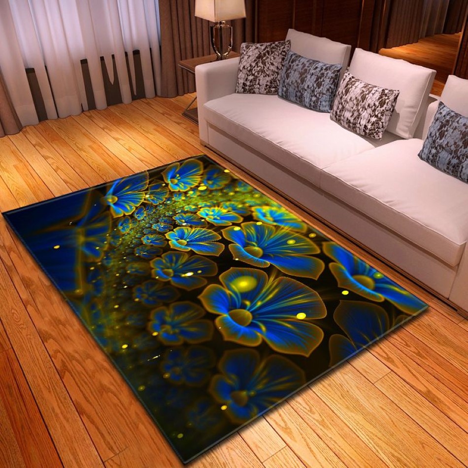3D Big Flower Carpet Home vardagsrum mattan sovrum rött rosmönster baby rum dekoration mjuk dörr mat251f