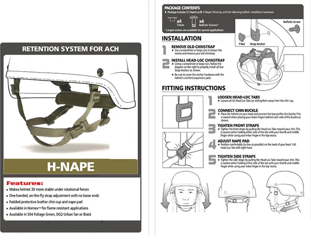 Veiligheid Vulpo Tactical Mich Ach Helmet Retentiesysteem Suspensie Hnape Riemhelm Accessoires BK DE