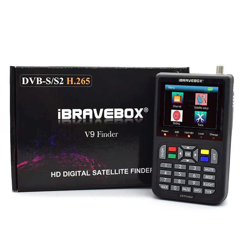 Finder Ibravebox V9 Finder HD Satellite Finder DVB S2 Digital H.265 Full 1080p Builtin 3000mAh Battery FTA