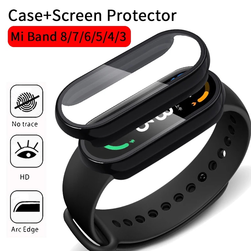 2024 2in1 Case Screen Protector for Xiaomi Mi Band 8 7Case+Film Full Coverage Protective Cover for Miband