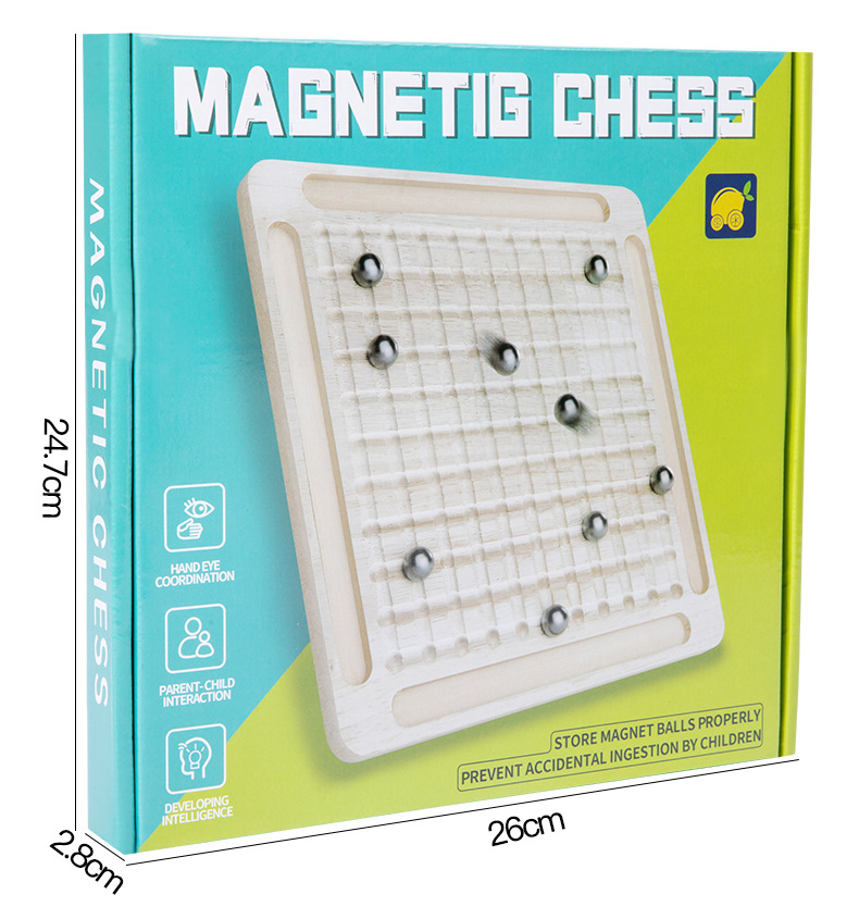 Popular Magnetic Chess Toy Children Play Magnetic Battle Chess Puzzle Wooden Board Game