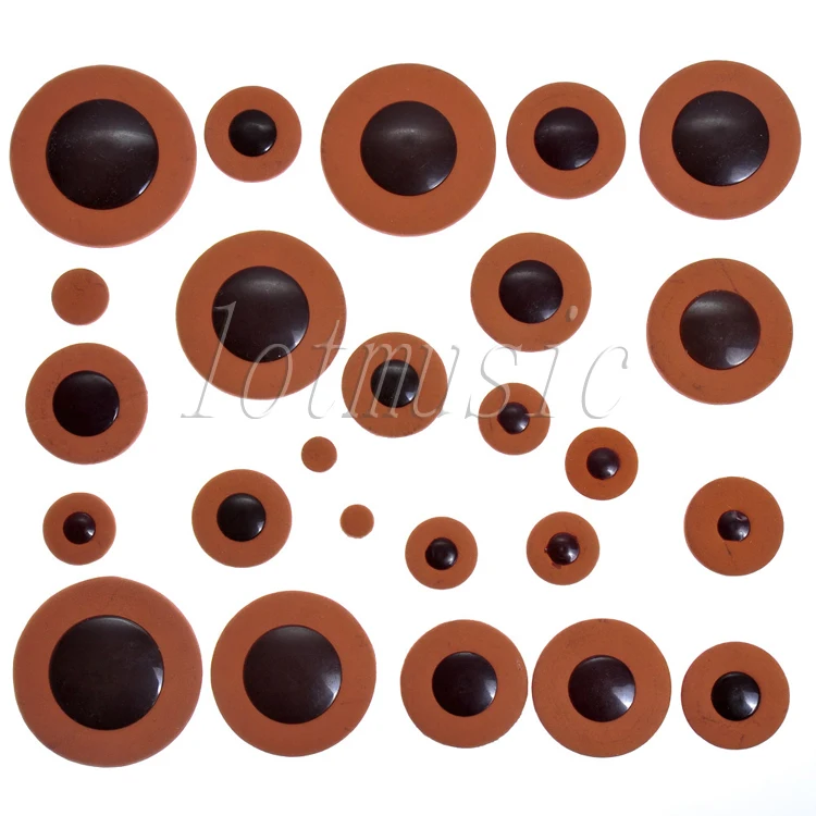 Saxophone deluxe Orange Alto Saxophone Woodwind Leather Pads Replacement Parts Size