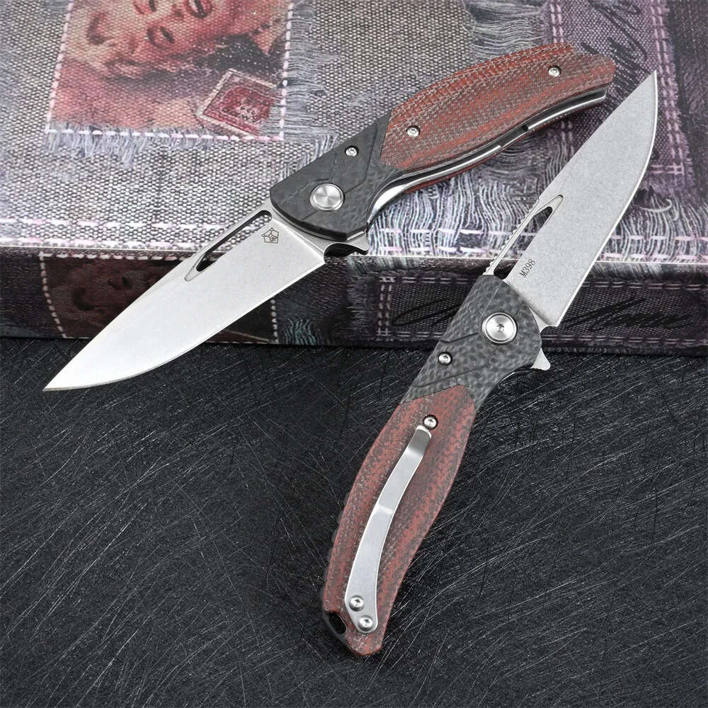 M398 Steel Camping Tactical Folding Knife High Hardness Survival Military Outdoor Pocket Knives Hunting and Fishing for Men
