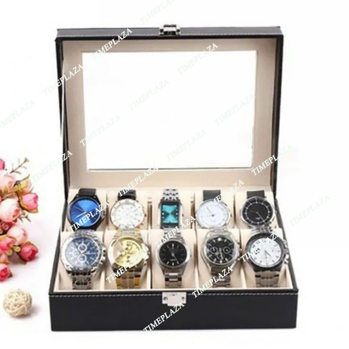 Faux lederen horloges Case 12 roosters sieradenring met opbergdoos Organisator grote capaciteit Watch box Hoge kwaliteit