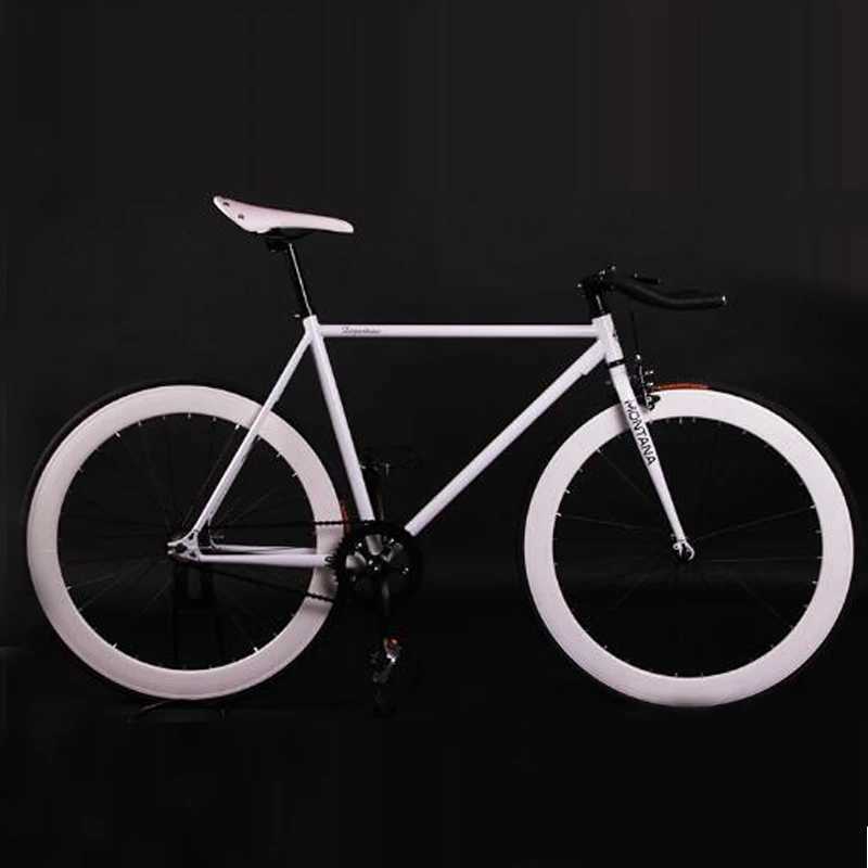 Vélos Fixie Fixed Gear Bike pour City Bike Frame Frame Alloy 40mm Wheel Speed Speed Bicycle 52CM Y240423