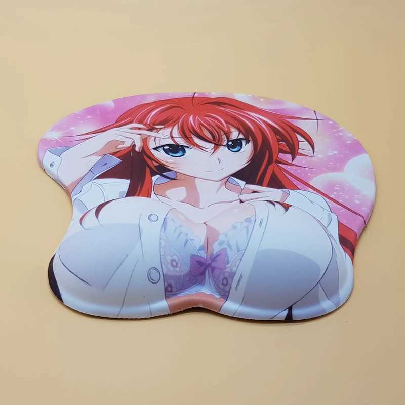 Coussinets de souris poignet repose rias anime sexy fille 3d seins de jeu pads de souris avec gel en silicone repos y240423