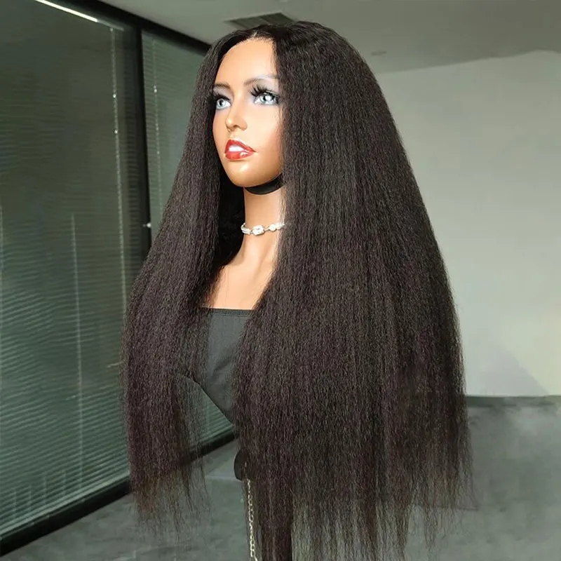 ارتداء GO GLUELALE BRAZILIAN KINKY Straight 4x4 HD 100 ٪ الباروكات البشرية غير المعقولة جاهزة للذهاب مسبقا لا الغراء