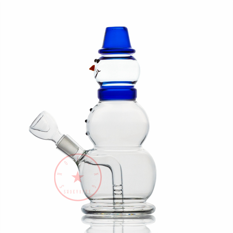 Latest Colorful Snowman Style Bong Pipes Kit Bubbler Hookah Waterpipe Oil Rigs Filter Bowl Portable Easy Clean Dry Herb Tobacco Cigarette Holder Smoking