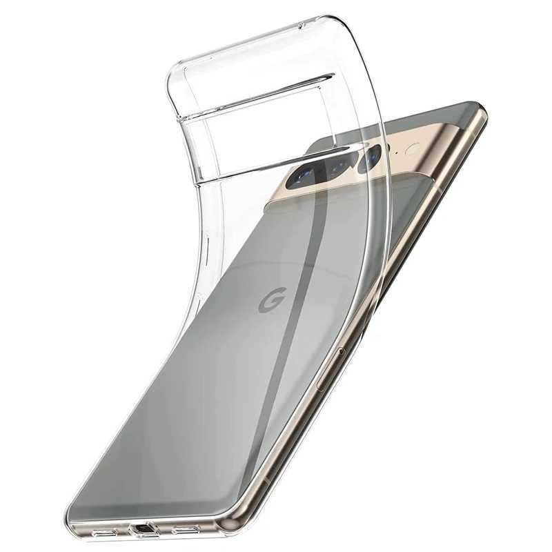 Caisses de téléphone portable Crystal Ultra mince Case souple en silicone pour Google Pixel 8 7 6 Pro 6a 5 5a 4 4a 3 3a xl Fundas de coque arrière transparente 240423