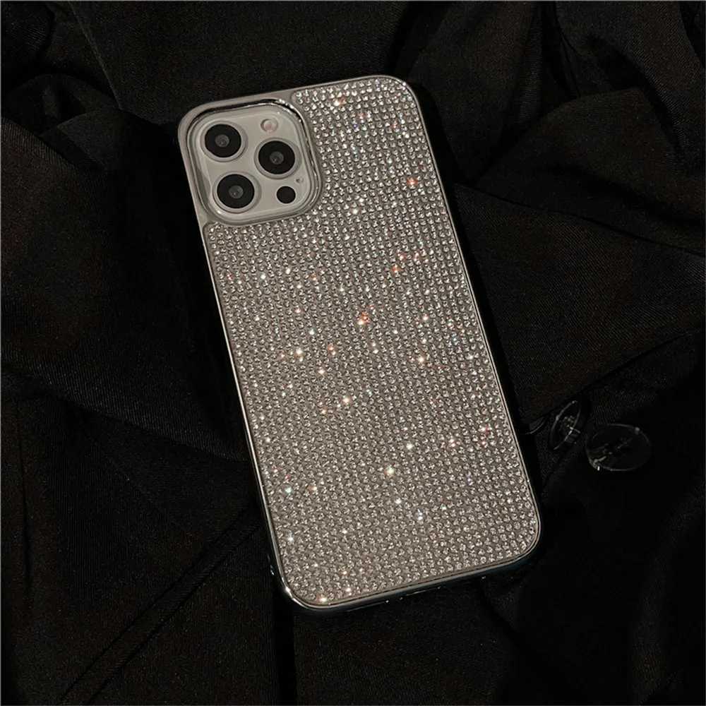 Case di telefonia cellulare Luxury Glitter Rhinestones Telefono iPhone 15 14 11 12 13 Pro Max Mini XS XR X 7 8 Plus Shniy Diamond Silicone Cover D240424