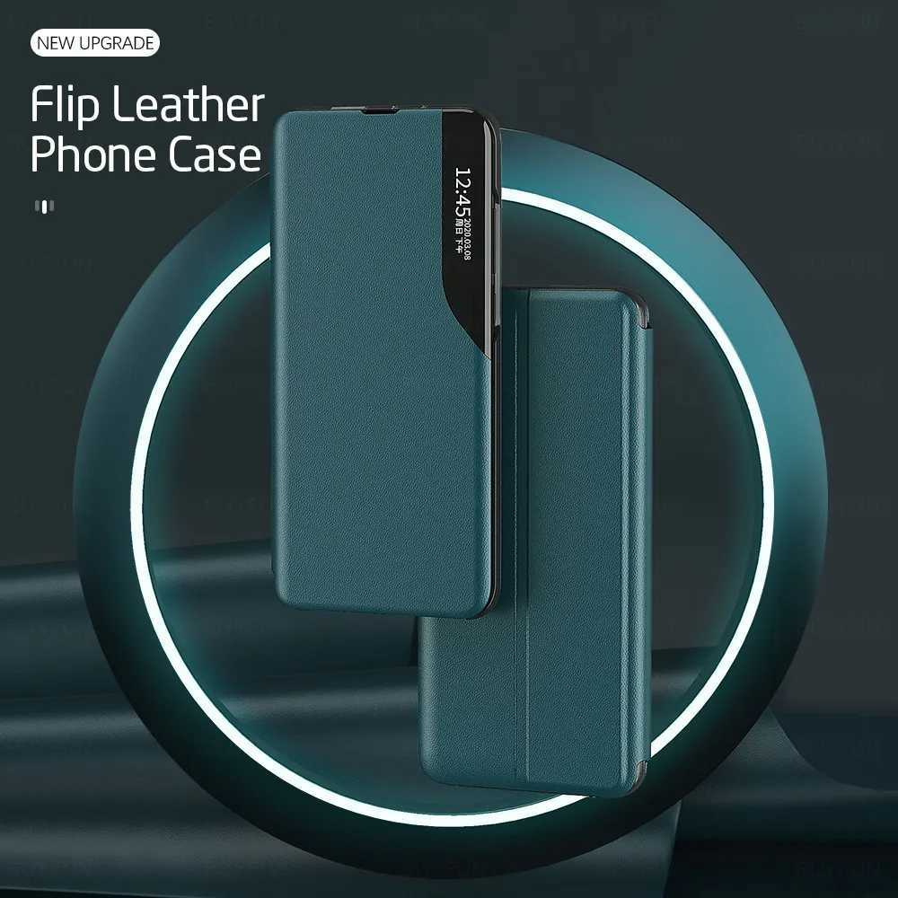 Cas de téléphone portable Fenêtre Magnétique Flip Téléphone pour Mi Redmi Note 13 Pro Plus 5G Book Livre Holder Anti-Fall Cover Funda Shell Coque 240423