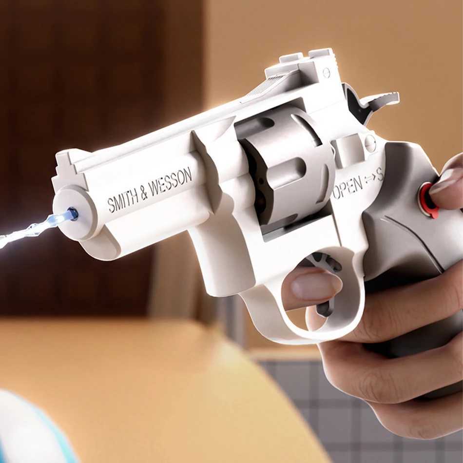 Gun Toys Huiqibao Summer Revolver Water Gun speelgoed Mechanisch continu Water Gun Toys Toys Girls Girls Outdoor Beach Water Toys Kids Kinderen Volwassen Giftl2404