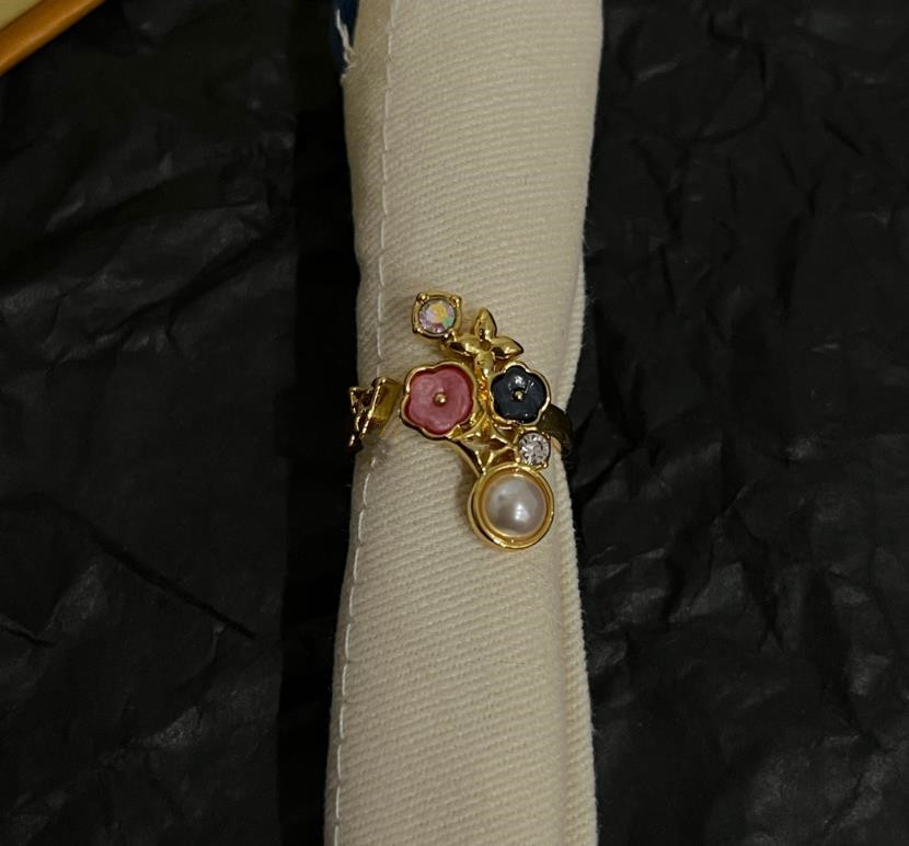 Designer Flower Armband Ring For Women mode antik guldpärla pendent charm armband ringar flickor fest bröllop kvinnor smycken