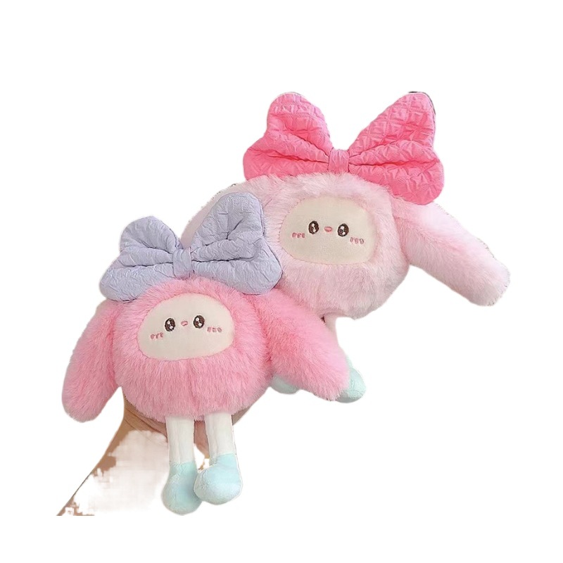 Schattige en schattige konijnenpop hangers cartoon Little Rabbit Plush Doll Keychain Bag hanger geschenk Groothandel