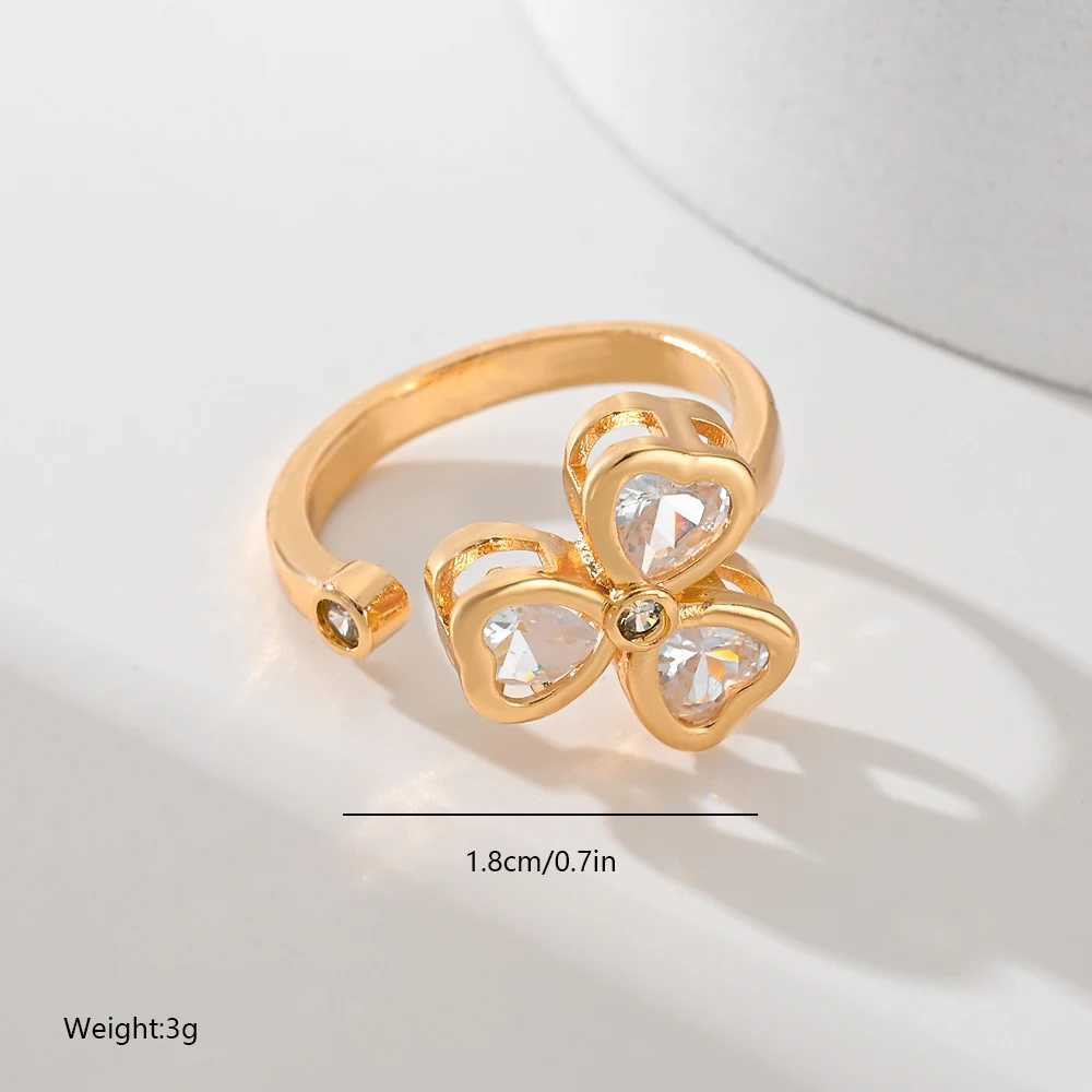 Wedding Rings Newly launched personalized jewelry ring open ring trendy and exquisite gold ring zircon wedding jewelry