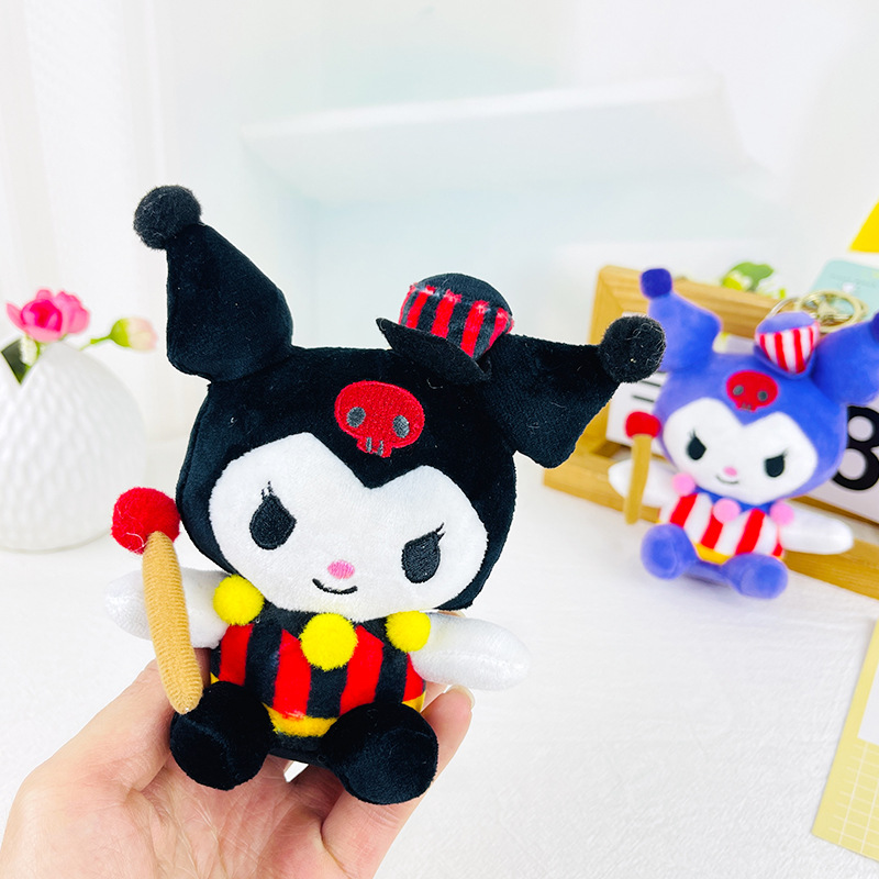 Söt cirkus Joker Series Doll Pendant Plush Toy Kuromi Keychain Bag Jewelry Pendant Wholesale