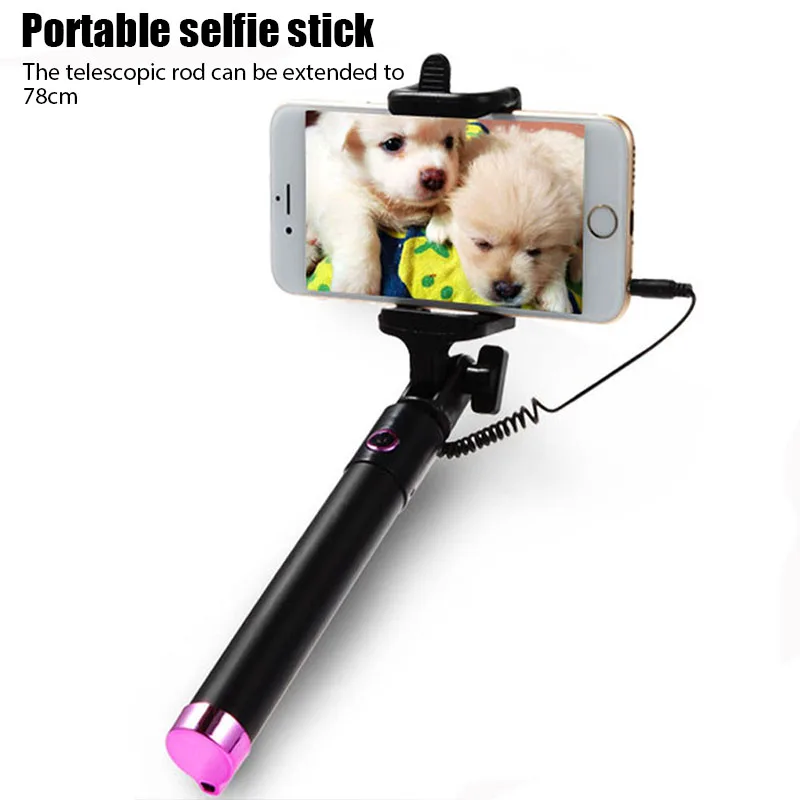 Sticks Selfie -Stick für iPhone 13 12 11 Pro Max Mini SE2020 XS XR X 8 7 Plus Palo Selfie Photo Stick Kabel verdrahtet