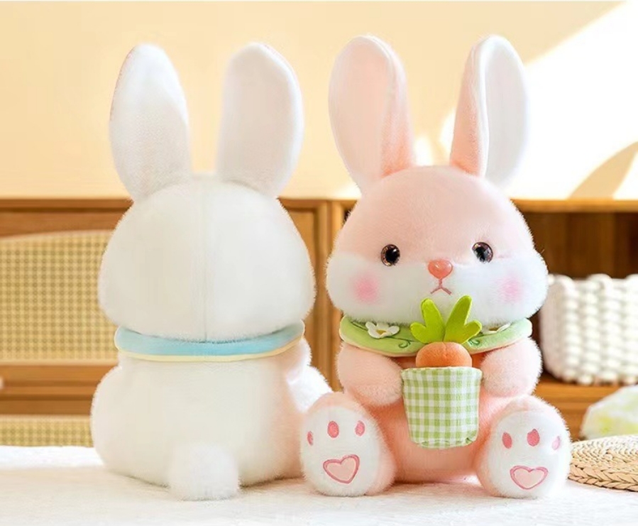 Schattige cartoon wortel lange oorkonijnpop super schattig klein konijn kussendoek poppen poppen pluche speelgoed voor kinderen