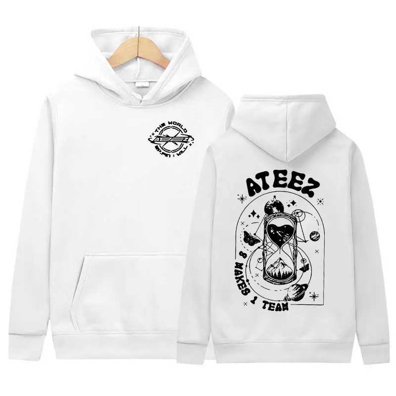 Herrhuvtröjor Sweatshirts Korean Ateez Fin WJll Album Konsert 2024 Hoodie Men Women Hip Hop Kpop Clothing Sweatshirt Y2K Casual Pullover Overdimasy Hoodies 240424