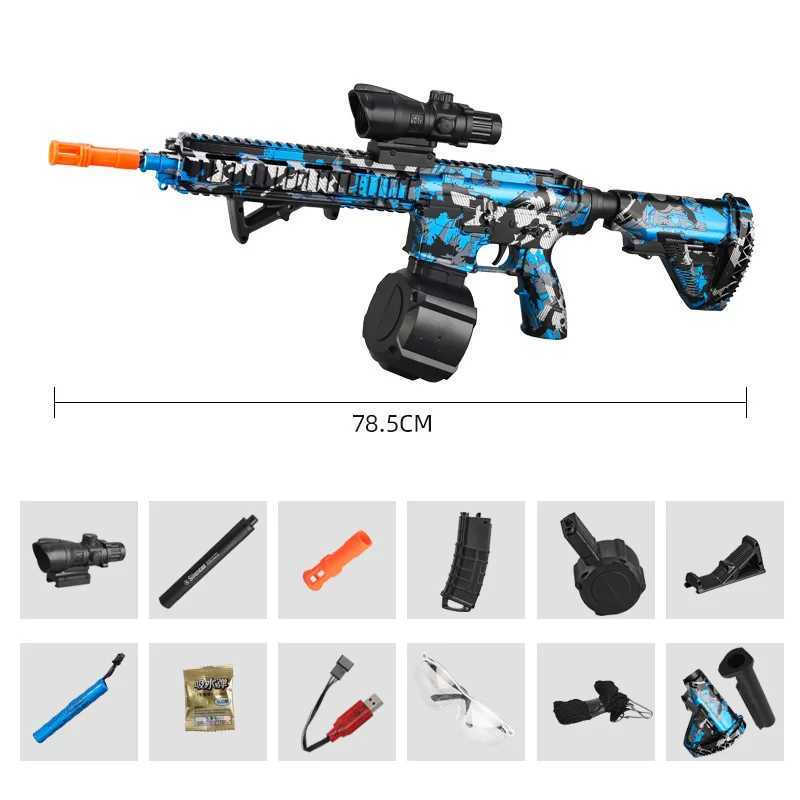 Gun Toys Toy Gun 7.4V Высокий взрыв M416 Гелевой мяч с оранжевой штепсель и двойной журнал для игр на открытом воздухе.SAML2404