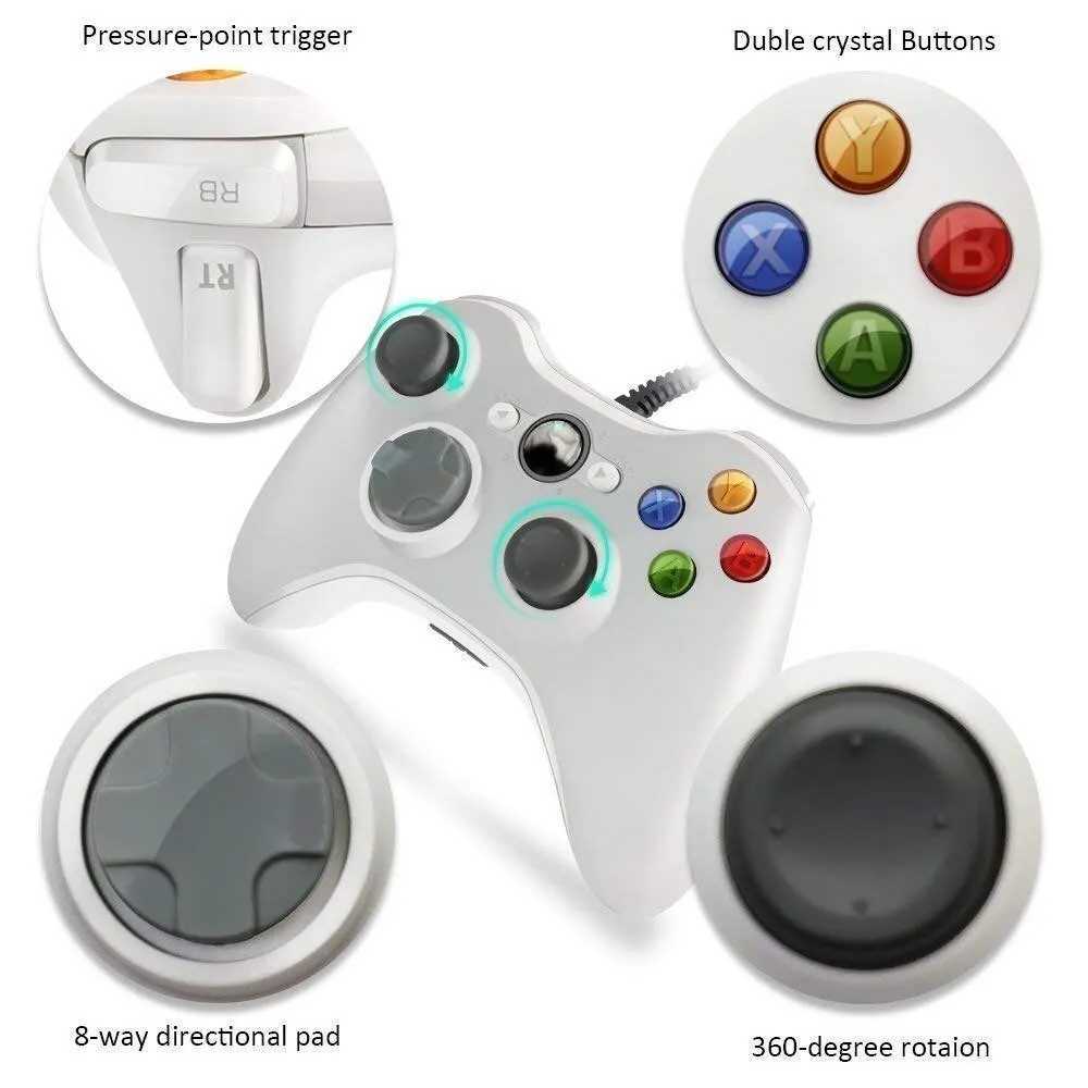 Spelkontroller Joysticks Tectinter USB Wired Game Controller för Xbox360 Console JoyPad för Win 7/8/Joystick Controle Mando Gamepad för Xbox 360 D240424