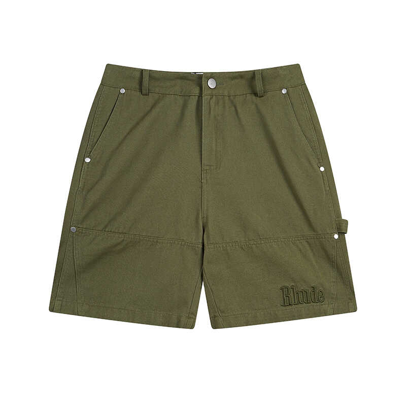 Casual borduurwerk Multi Pocket Patchwork Cargo Shorts Abrikoos Green Brown Black Breeches 