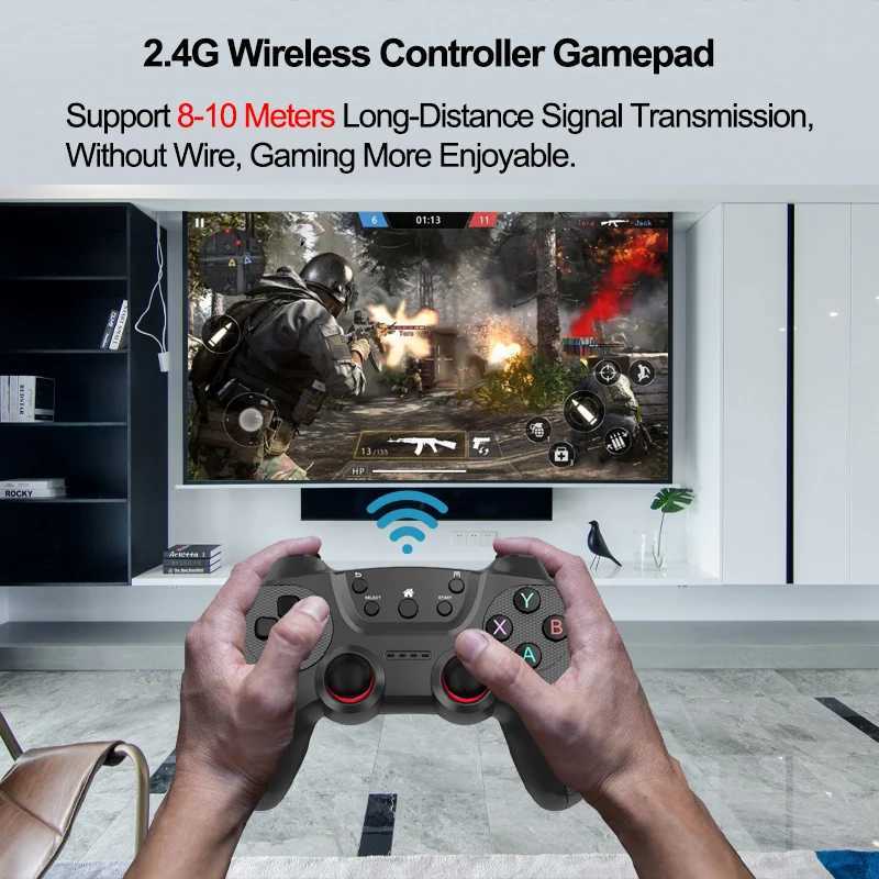 وحدة التحكم في اللعبة joysticks Broodio 2.4 G Controller Gamepads Android Wireless Bowystick for/pc/tv box/smart wame goystick for super console x pro d240424