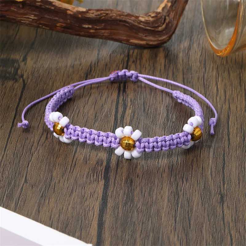 Beaded Bohemian Colorful Beads Flower Handmade Adjustable Bracelet Women Casual Daily Fashion Accessory Friendship Personality Gift 240423