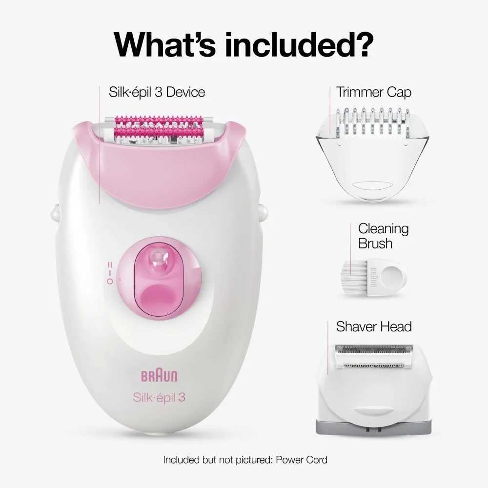 Épilatateur Silk-EPIL 3 3-270 Epilator for Women for Hilting Epilé durable blanc / rose D240424