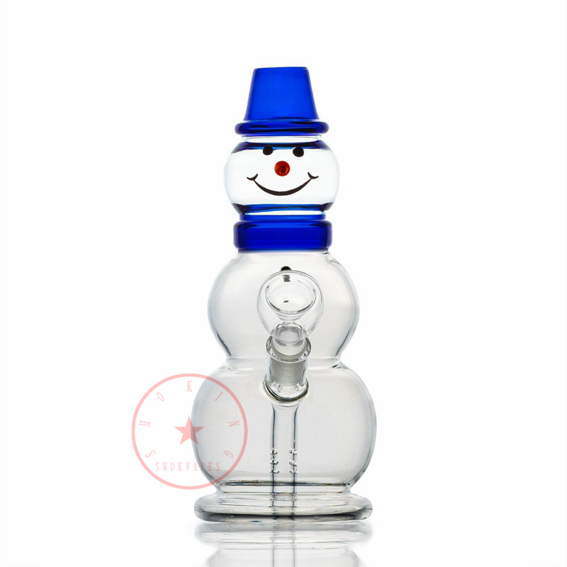 Latest Colorful Snowman Style Bong Pipes Kit Bubbler Hookah Waterpipe Oil Rigs Filter Bowl Portable Easy Clean Dry Herb Tobacco Cigarette Holder Smoking