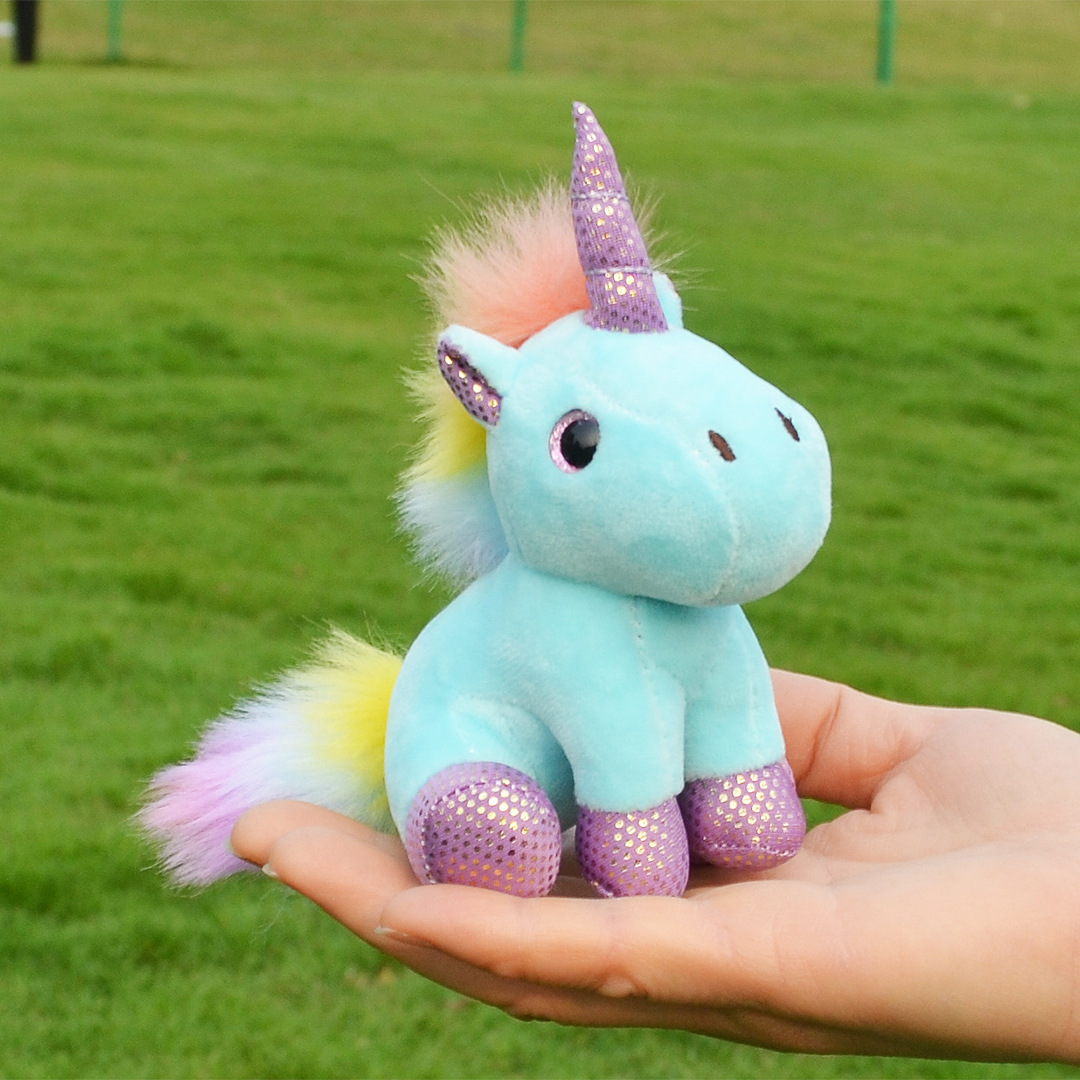 Rainbow Unicorn Doll Keychain Plush Toy Söt dockväska hängande dekoration Grab Machine Doll