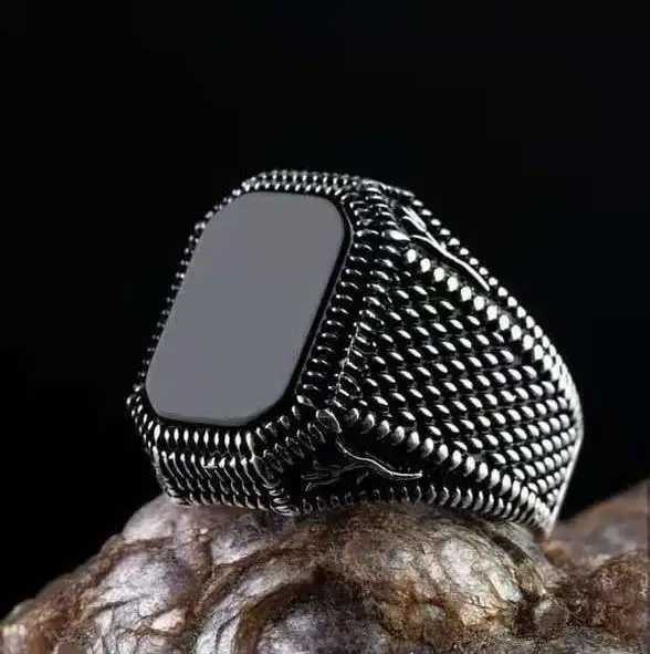 Bröllopsringar Punkboy Vintage Shaped Geometric Oval Black Glossy Mens Ring For Anniversary Party Wedding Man Rings smycken Tillbehör 6-14