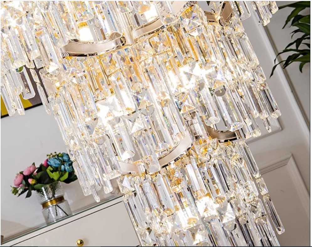 Nieuwe kristal kroonluchter European woonkamer lamp trap kristallamp