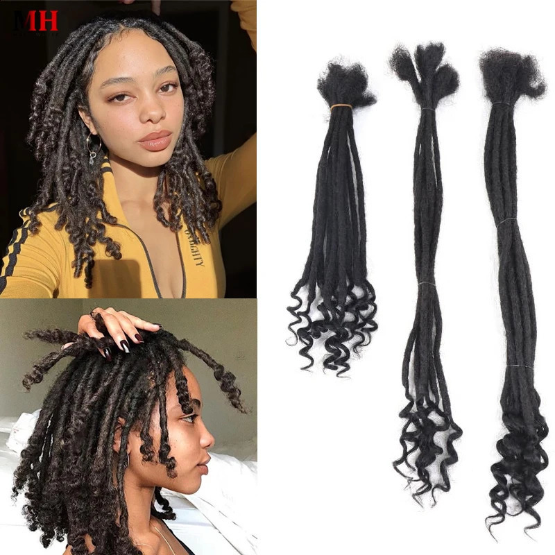 Dreadlock Human Hair For Women Straight Curly End Natural Color Loc Hair Braids Crochet Hair Bulk Braiding6-30 240409