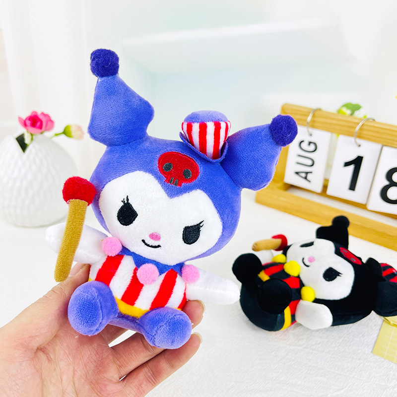 Söt cirkus Joker Series Doll Pendant Plush Toy Kuromi Keychain Bag Jewelry Pendant Wholesale