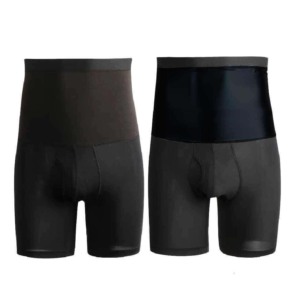 Controle de barriga masculina de cintura alta Rápula de ginástica Roupa de joelho Shapewear Shapes sexy de corpo casual boxer boxer